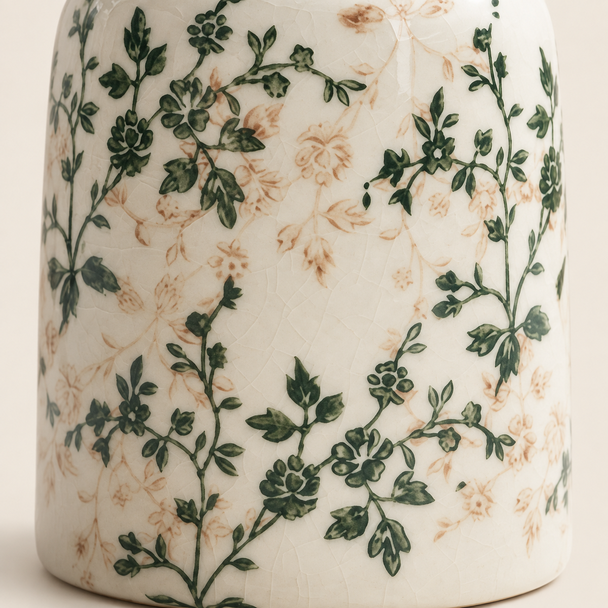 Design L close detail of botanical printing and crackle glaze