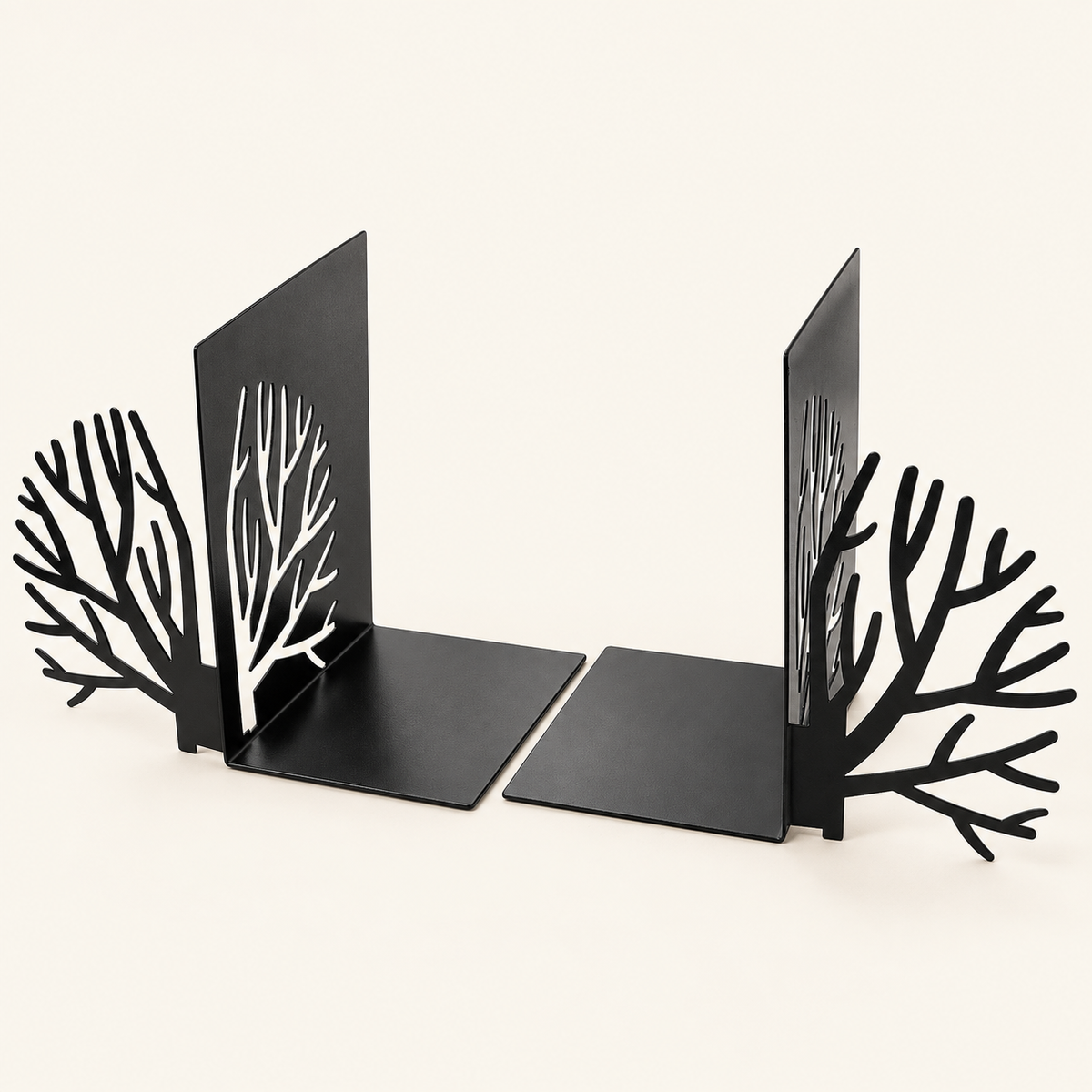 Decorative Cutout Bookends — Tree, on warm cream