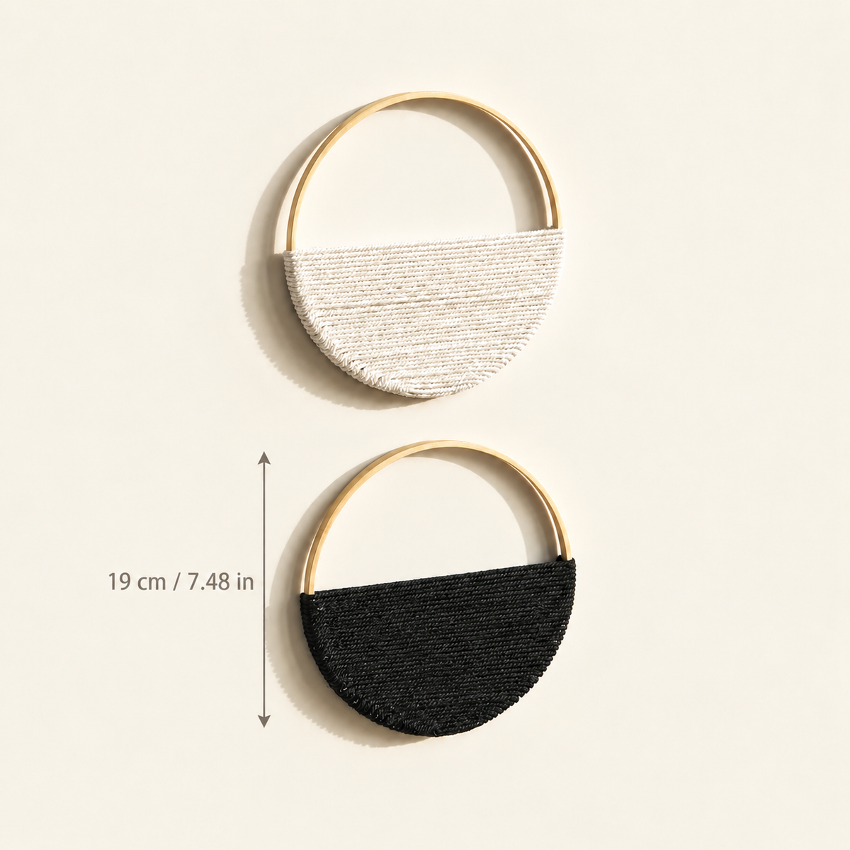 Woven Hoop Duo supplier lower black hoop span: 19 cm / 7.48 in