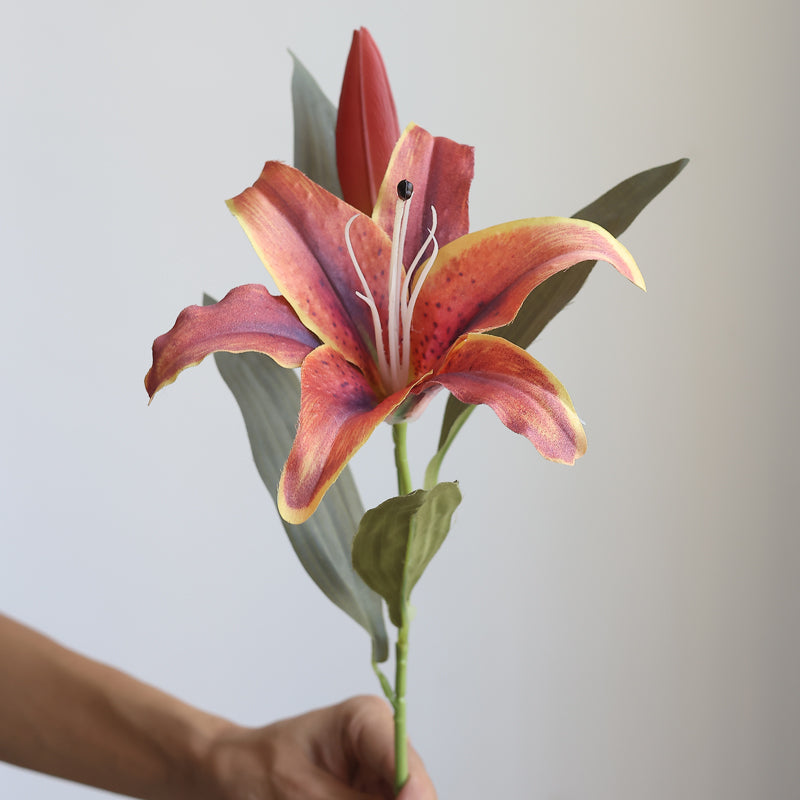 Orange Faux Lily Stem — supplier detail