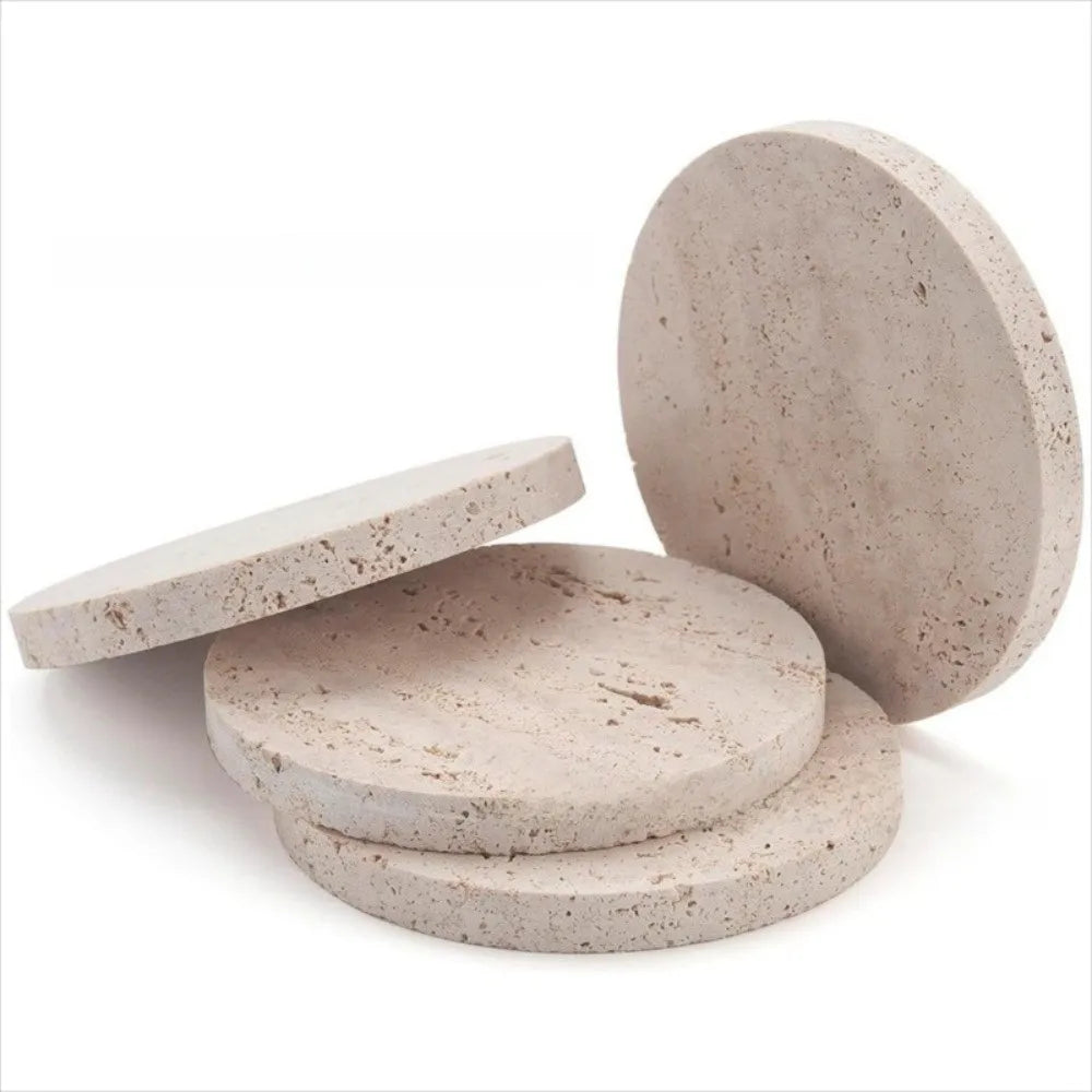 Round Stone Coasters — Set of Four — alternate arrangement