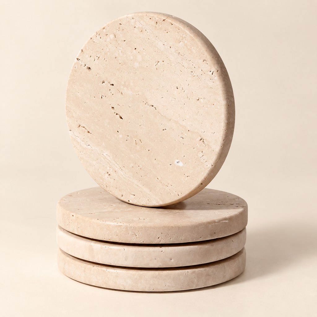 Round Stone Coasters — Set of Four — hero