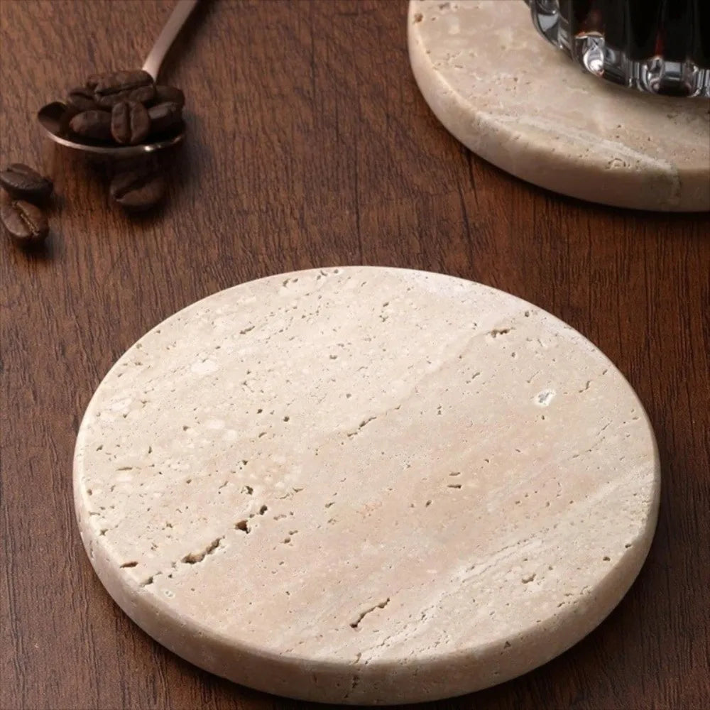 Round Stone Coasters — Set of Four — stone detail
