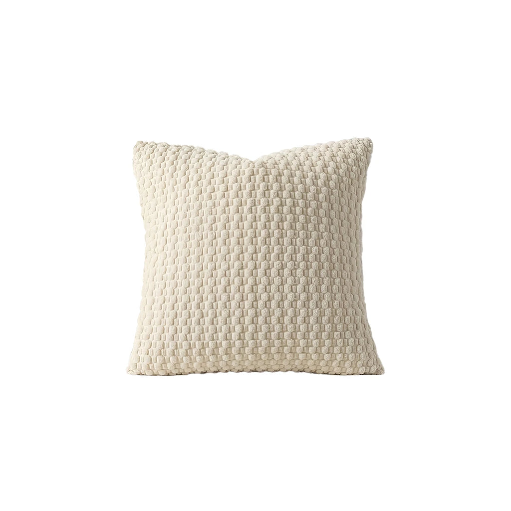 Beige textured boho cushion cover — supplier original