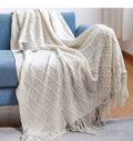 Diamond Knit Tassel Throw