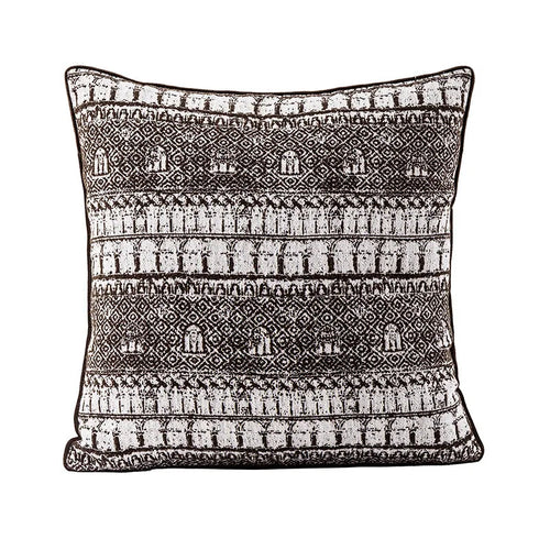 Abstract Jacquard Square Cushion Cover