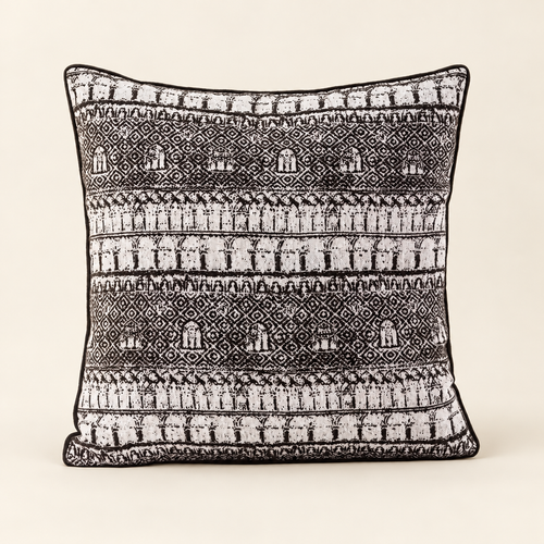 Abstract Jacquard Square Cushion Cover