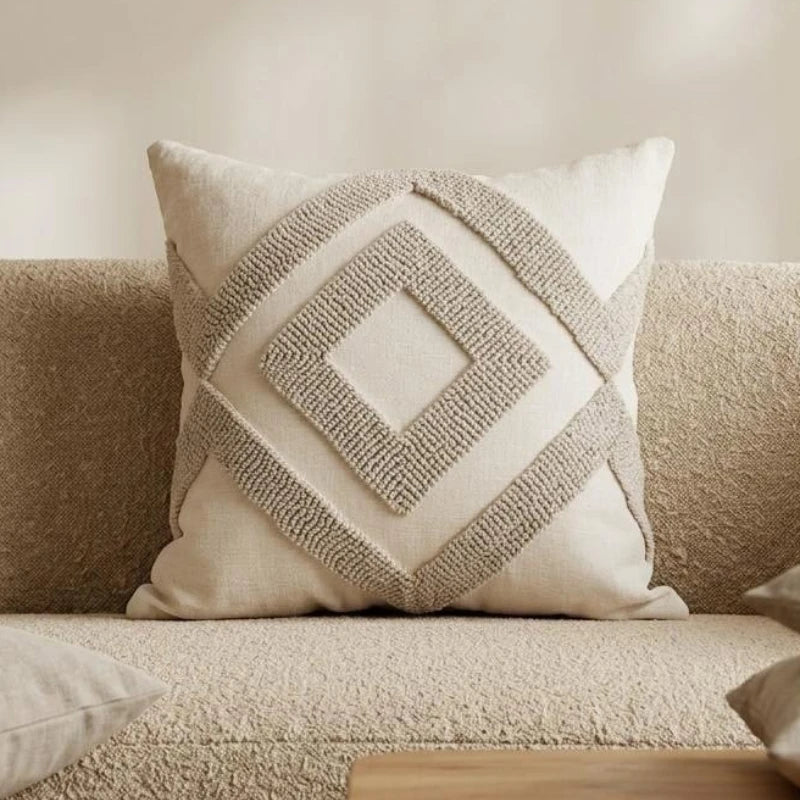 Geometric Tufted Cushion Cover