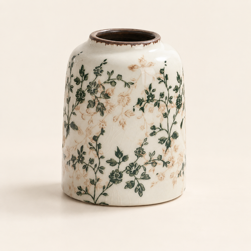 Crackle Ceramic Vase — selected product on a cream background