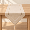khaki tassel runner